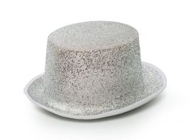 Hoge Hoed Glitter Zilver