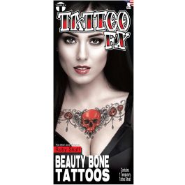 Collar Bone Tattoo FX - Ruby Skull - 6 Pack