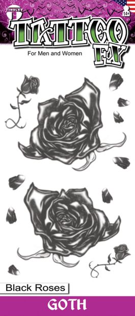 Goth Tattoos - Zwarte Rozen - 6 Pack