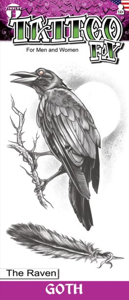 Goth Tattoos - The Raven - 6 Pack