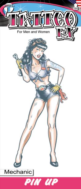 Pin Up Tattoos - Mechanic Pin Up - 6 Pack