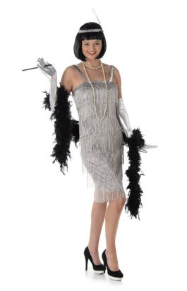 Silver Flapper Dress - XL
