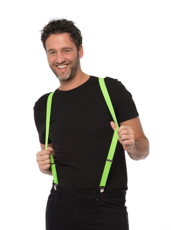 Suspenders Neon Green - Width 2,5 cm - 6 Pack