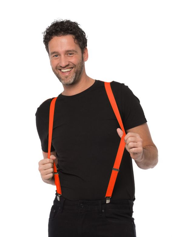 Suspenders Neon Orange - Width 2,5 cm - 6 Pack