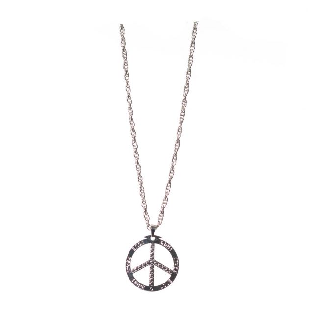Peace Silver Necklace Metal - 6 Pack