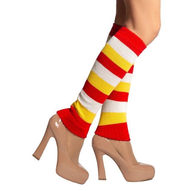 Legwarmers Red/White/Yellow - 6 Pairs - One-Size