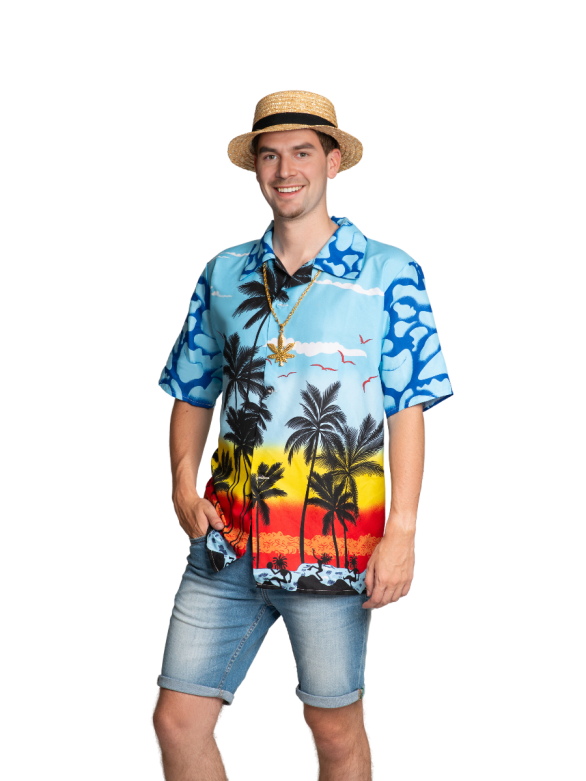 Hawai Shirt Paradise Blauw